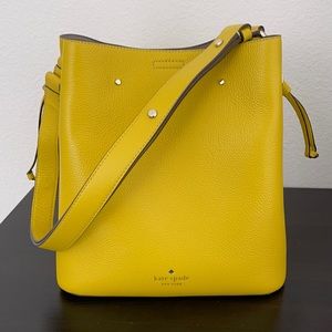 Kate Spade yellow Mari bucket bag